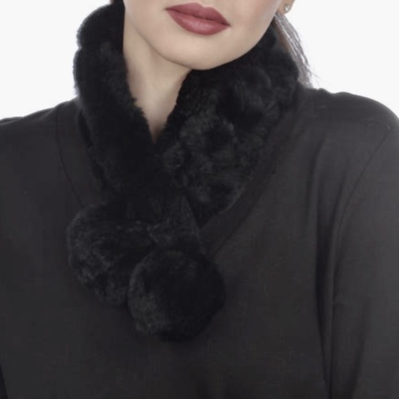 Rabbit Fur Ladder Neck Scarf - Picture 5 of 5